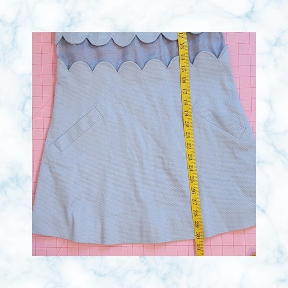 To Be Adored RARE Designer Jamily Dress NWOT Pale Baby Blue Scalloped Silk Sz XS - Picture 8 of 8